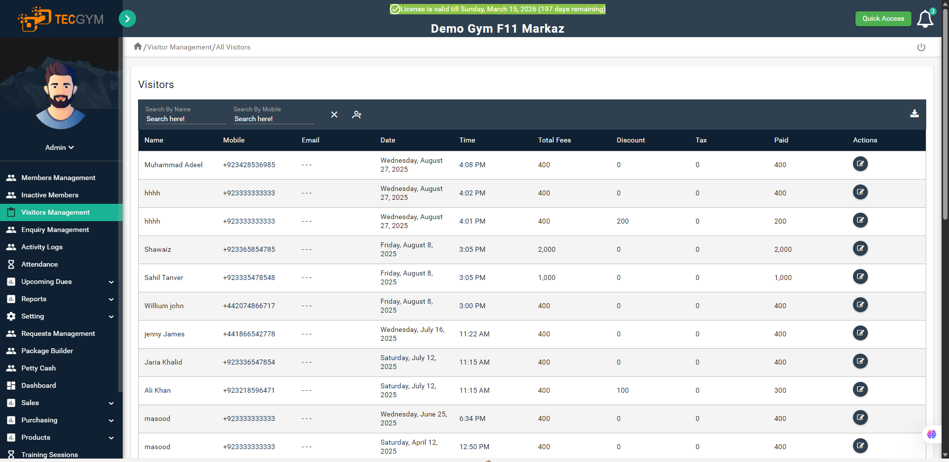 TecGym Visitor Management Software for Gyms and Clubs